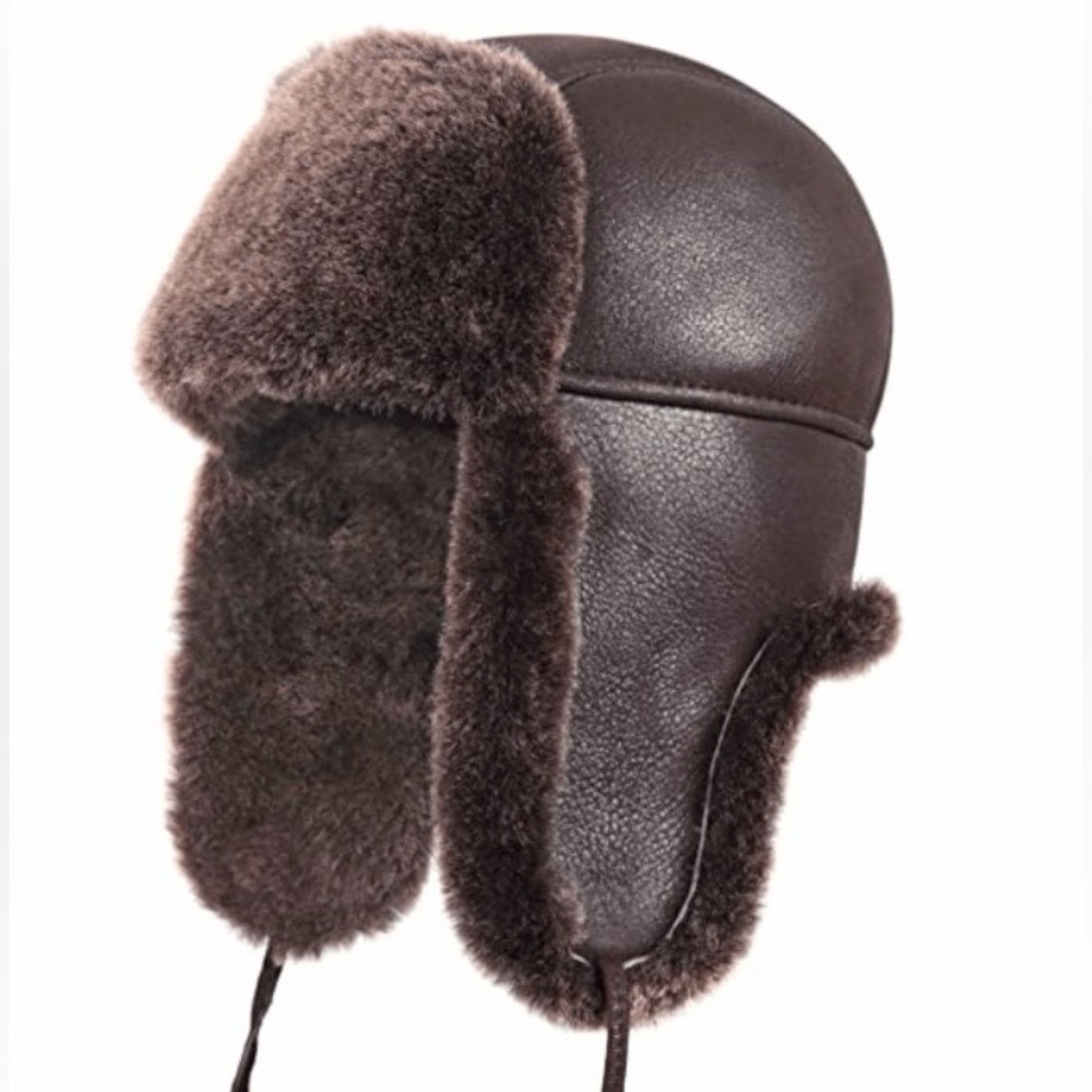 Zavelio NWT Sheepskin Ear Flap Aviator Hat